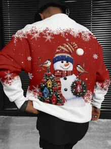 Men's Christmas Graphic Dropped Shoulder Round Neck Sweatshirt