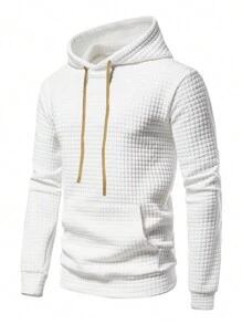 Two Pieces Hoodie Set, Casual Men's Waffle Fabric, Stylish And Hit, Street Travel, Leisure Vacation