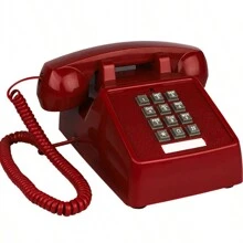 Teléfono fijo vintage mecánico, teléfono fijo retro europeo antiguo para el hogar