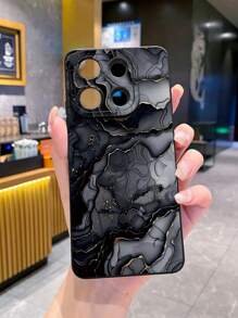 1 个大理石黑色防震手机壳，适用于 Iphone/Galaxy/Infinix/Redmi/OPPO/VIVO//Realme - 黑色 - 查看 3