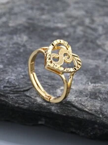 1 chiếc nhẫn sáng tạo cổ điển 26 chữ cái có thể điều chỉnh, phong cách châu Âu và Mỹ, phù hợp cho các cặp đôi - Vàng - Xem 20