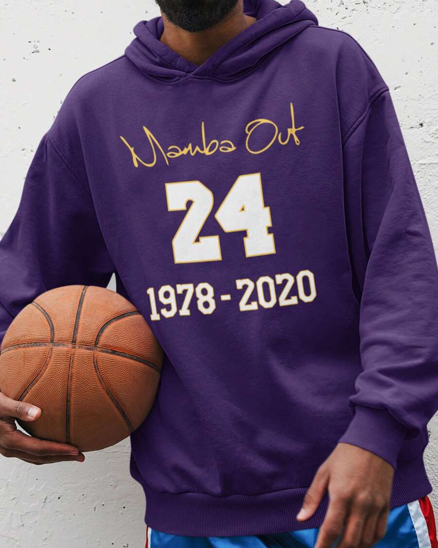Mamba Out Basketball Design Retirement Tribute Unisex Hooded Sweatshirt - Purple - View 1