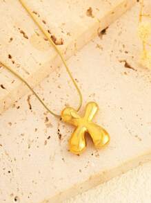 1 Pezzo Collana pendente con 26 lettere in acciaio inossidabile, di stile semplice e alla moda, classico e senza tempo, adatto per uso quotidiano, come regalo, per feste o festival musicali