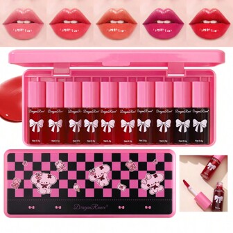 10 件套保湿唇彩套装，丰盈韩式唇彩，持久不脱色，高显色，亮泽唇膏
