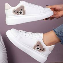 Women's Fashion Thick Sole Casual Sports Shoes With Cute Bear Design