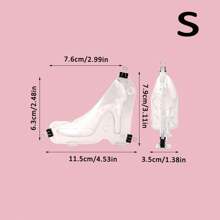 女士 3D 高跟鞋模具，DIY 果冻、巧克力烘焙工具，翻糖婚礼蛋糕装饰，带 2 个夹子，适合情人节、婚礼情人节情人节装饰情人节情人节情人节情人节礼物 - 無色 - 查看 14