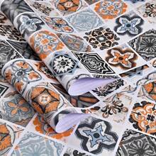 1 Rollo de Adhesivo Mural para Cocina y Muebles, Papel Tapiz Autoadhesivo Impermeable y Resistente al Aceite de 17.7in X 196.8in/118.1in/39.3in, para Azulejos de Baño, Decoración de Pared 3D Vinílica, Renovación de Gabinetes de Cocina y Escritorio, Fácil de Limpiar y Quitar - Multicolor - Ver 3