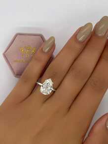 1PC 1ct 2ct 3ct Sparkle Water Droplet Engagement Ring Wedding Band For Women 925 Sterling Silver Promise Ring Eternity Ring Fine Jewelry Gift