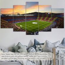 5 件足球场帆布艺术套装 - 现代运动墙面装饰，高清印刷品，适用于客厅、卧室、走廊 - 无框，完美的礼物创意 - 海报、墙壁艺术、房间装饰用品礼物生日毕业 - 彩色 - 查看 11