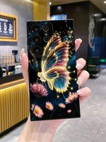 1 Ốp điện thoại bảo vệ hình bướm lấp lánh tương thích với iPhone/Galaxy/Infinix/Redmi/OPPO/VIVO//Realme - màu đen - Xem 5
