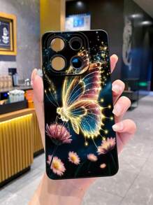 1 Ốp điện thoại bảo vệ hình bướm lấp lánh tương thích với iPhone/Galaxy/Infinix/Redmi/OPPO/VIVO//Realme - màu đen - Xem 3
