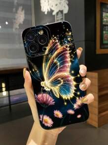 1 Ốp điện thoại bảo vệ hình bướm lấp lánh tương thích với iPhone/Galaxy/Infinix/Redmi/OPPO/VIVO//Realme - màu đen - Xem 2