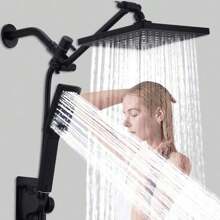 Matte Black Shower Set - Size 3 Without Extension Arm - Size 2 Without Any Bathroom Accessories - Black - View 2