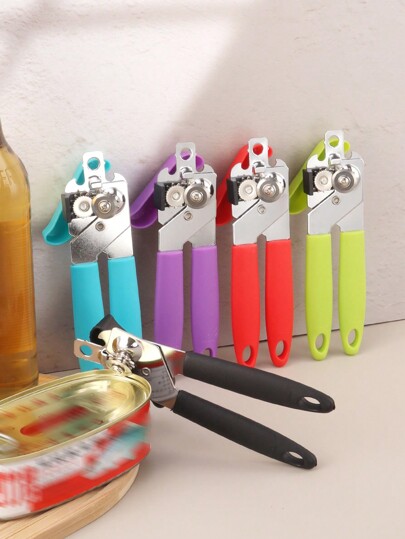 1pc Stainless Steel Can Opener, Manual Tin / Bottle Opener, Milk Powder Can & Foil Lid Opener, Sharp Blade For Easy, Neat Cutting