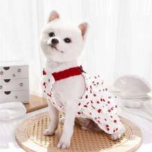 Dog Dresses For Small Dogs Girl Summer Puppy Clothes Outfit Apparel Female Cute Cat Skirt Cherry Print Ruffles Pet Dress