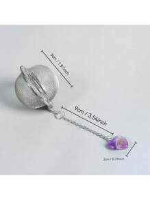 1-10pcs Natural Amethyst, Rose Quartz, Red Jade, Tiger Eye, Black Obsidian Tea Infuser, 304 Stainless Steel Tea Strainer, Tea Infuser Basket With Chain For Loose Leaf Tea, Teapot, Cooking - Multicolor - View 4