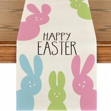 Coelhinho fofo feliz búfalo xadrez coelho ovo cenoura páscoa corredor de mesa gnomo ovo mesa corrida, preto e branco búfalo xadrez casa cozinha feriado coelho decoração, primavera fazenda bolinhas estopa jantar decoração festa suprimentos - Multicolorido - Ver 26