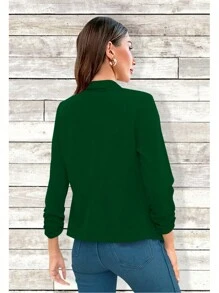 Blazer Casual Manga 3/4 Modelo Tejeda 2 Marca Epifania - Verde Oscuro - Ver 2