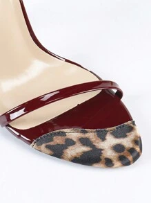 Sandalias de tacón alto de mujer con correa y hebilla en el tobillo, diseño de cruce, puntera redonda, en color albaricoque, con estilo elegante y de moda para fiestas y banquetes