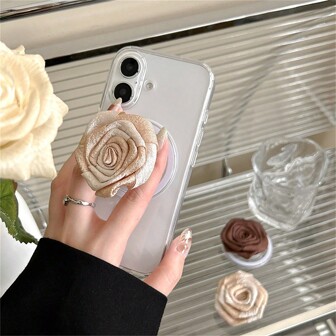 复古玫瑰简约性感手机气囊磁吸支架韩国ins简约小众伸缩支撑架兼容、Android手机，生日礼物，家人，朋友推拉式手机握把，手机支架，手机配件