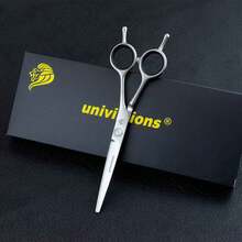 univinlions 1 Piece 6.0 / 6.5 / 7.0 Inch Professional Hairdressing Cutting Scissor Thinning Shear Curved Clipper Razor Salon Pet Grooming - Silver - View 6