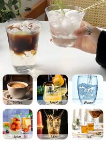 1pc Transparante glazen beker, brede glazen beker, Iced Latte koffiebeker, lichtgewicht Iced American beker, minimalistische theebeker, cocktailbeker, beker voor koude dranken