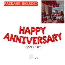 50 đồ trang trí màu đỏ - Biểu ngữ kỷ niệm vui vẻ, Bóng bay lá polyester hình trái tim màu đỏ, Bóng bay "LOVE" lớn, Bộ ngày lễ tình nhân với ruy băng đỏ, Thích hợp cho kỷ niệm, Đồ trang trí ngày lễ tình nhân, Đám cưới, Tiệc chia tay thời con gái - Đỏ - Xem 10