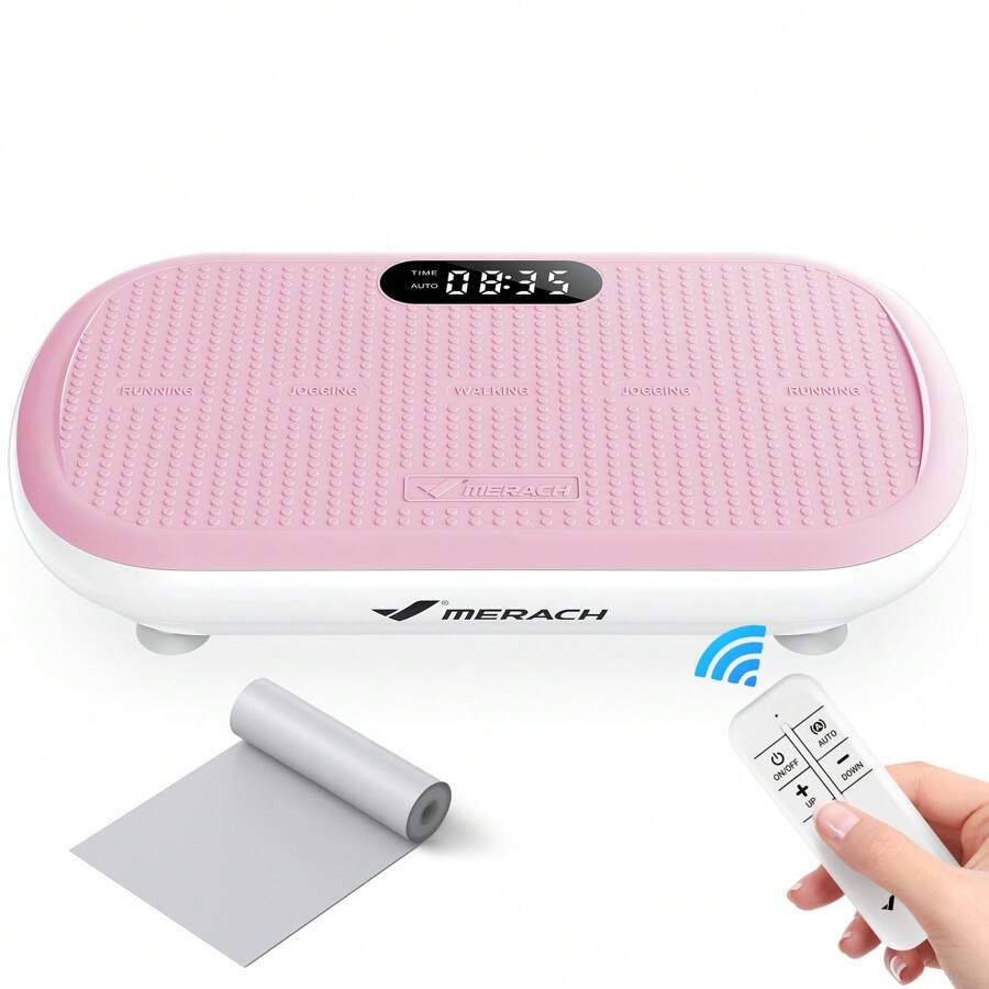 MERACH Vibration Plate Exercise Machine, Bluetooth And Silicone Pedal, Stimulate Deep Fat, Automatic Sensing, Vibration Plate For Lymphatic Drainage, Vibrating For Weight Loss - 美規A型插(110-127V) - 查看 1