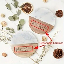 1pc, Marble Coasters, Beautiful Gifts For Bridal Parties, High-End Table Decorations, Custom Bridesmaid Coasters, Custom Bridesmaid Gifts, Exquisite Gift Coasters, Special Gifts For Valentine's Day And Unique Wedding Souvenirs