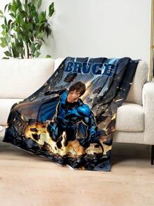1 pièce Couverture en flanelle personnalisée avec photo, Cadeau personnalisé, Cadeau de Noël, Couverture personnalisée, Couverture de lit, Cadeau pour K, Garçon, Couverture personnalisée avec visage de super-héros, Couverture personnalisée avec la lettre K, Visage, Motif de costume de héros, Couverture de super-héros avec la lettre C, Couverture en peluche avec le nom du petit garçon, Couverture avec fond de planète spatiale, Couverture photo/texte du meilleur ami, Couverture confortable, Cadeau de famille, Cadeau de mariage, Cadeau d'anniversaire - super homme - Voir 2