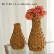 1pc Vintage Flower Vase, Rattan Woven Vase,Hand-Woven Flower Basket For Bookshelf, Bathroom, Bedroom, Shelves, Living Room, Farmhouse, Office, Table Decor Home Decor Room Decor Glass Vase