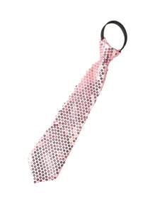 1pc Glitter Pull Tie Necktie, Solid Color Easy Zip Necktie, Suitable For Party, Performance, Celebrations Valentines