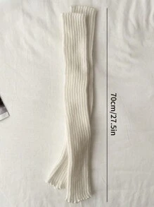2入組/對70cm女式堆疊袜襪,保暖長筒襪 - 白色 - 查看 4