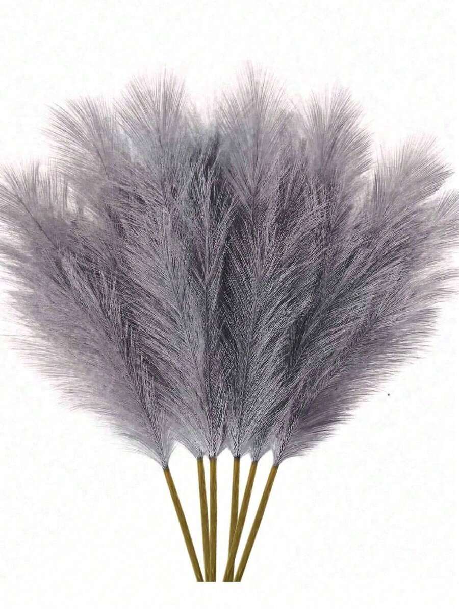 10/20/30/40 株人造蒲苇草，高 54 厘米（21.27 英寸）。蓬松的丝绸人造蒲苇草花。它们是波西米亚风格的装饰品。适用于家居、客厅、厨房、婚礼、花瓶、卧室、房间、花园装饰，以及秋季、返校季、万圣节和圣诞节装饰。 - 灰色 - 查看 1