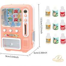 Set da 13 pezzi Mini Distributore automatico, in plastica, cute, dimensioni 5,3 x 3,5 x 9,4, con bevande e giochi, per decorazione di casa delle bambole