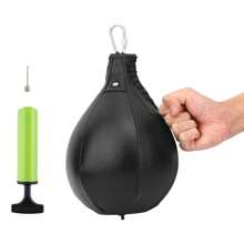 Leather Hanging Speed Bag With Air Pump And Metal Hook For Boxing, Muay Thai, Fitness, And Combat Sports Training Set - Multicolor - View 1
