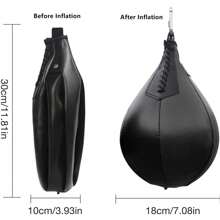 Leather Hanging Speed Bag With Air Pump And Metal Hook For Boxing, Muay Thai, Fitness, And Combat Sports Training Set - Multicolor - View 7