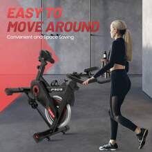Exercise Bike, Stationary Bikes For Home Gym,Workout Bike With Belt Drive, Indoor Cycling Bike With Digital Display & Comfortable Seat Cushion C Black - 黑色 - 查看 7