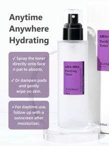 Nattshare AHA BHA 面部喷雾乙醇酸水杨酸喷雾爽肤水 100ml，面部爽肤水 7 针对痤疮毛孔暗斑非深层去角质姜黄玫瑰水生姜芦荟保湿玫瑰绿茶树大米净化人参牛奶维生素 C 婴儿爽身粉清爽甘油心叶蜗牛樱花烟酰胺亮白透明质酸 PHA 西瓜韩国垫化妆定妆礼品美容护肤 - 100ml - 查看 7