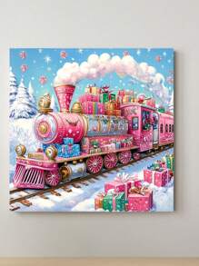 1 Set Of 20-30-40 Inch Frameless Diamond Painting 5D DIY Kits, Charming Train Scene Decor, Surprise Gift - Multicolor - View 6