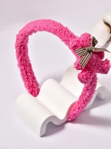 1pc Teddy Plaid Bow Headband, Cute & Versatile For Girls, Suitable For Daily Outfit, Birthday, Wedding, Holiday Decoration - Multicolor - View 10