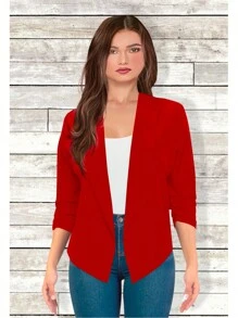 Women Lightweight Blazers - 紅色 - 查看 1