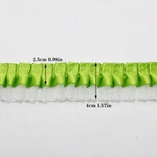 Double Layer Transparent Tulle Fabric With Pleated Ruffled Edges, Polyester Fabric Lace Trim For DIY Doll, Sewing And Craft Projects