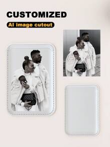 Individuell gestalteter magnetischer Kartenhalter, Foto-Smart-Hintergrundentfernung Magnetkartenhalter, Galaxy, Magsafe Magnetkartenhalter, personalisiertes DIY-Geschenk, einzigartig und exklusiv