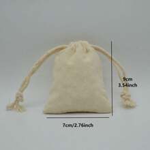 10pcs/Pack Beige Drawstring Gift Bags, Multi-Sizes Gift Packaging Bags For Holidays, Events, Parties, Weddings, DIY Gift Wrapping, Home Storage Bags - Cotton Natural Color - View 10