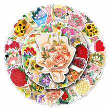 50 Miếng Dán Bó Hoa Cho Bình Nước, Máy Tính Xách Tay, Ốp Điện Thoại, Đàn Ghi Ta, Máy Tính, Mũ Bảo Hiểm, Ván Trượt, Xe Đạp Trang Trí - Nhiều màu - Xem 3