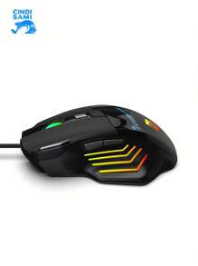 Cibercafé Ratón Para Juegos De Alta Calidad RGB Retroiluminado Con Cable Conexión USB Ratón De Control De 7 Botones De Juego De Fuego