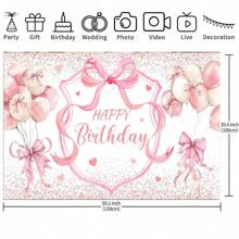 1 Biểu ngữ nơ hồng chúc mừng sinh nhật dùng để trang trí tiệc, bàn bánh và chụp ảnh chân dung ngọt ngào cho gia đình, nhà bếp, đồ trang trí tiệc, đồ dùng trang trí bàn bánh, đạo cụ chụp ảnh tự động, vải nền. - Nhiều màu - Xem 6