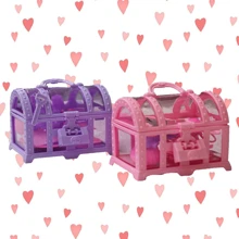 Juguete De Cofre Con Articulos Para Peinarse, Cofre Del Tesoro Para El Cabello Infantil - Rosa - Ver 3