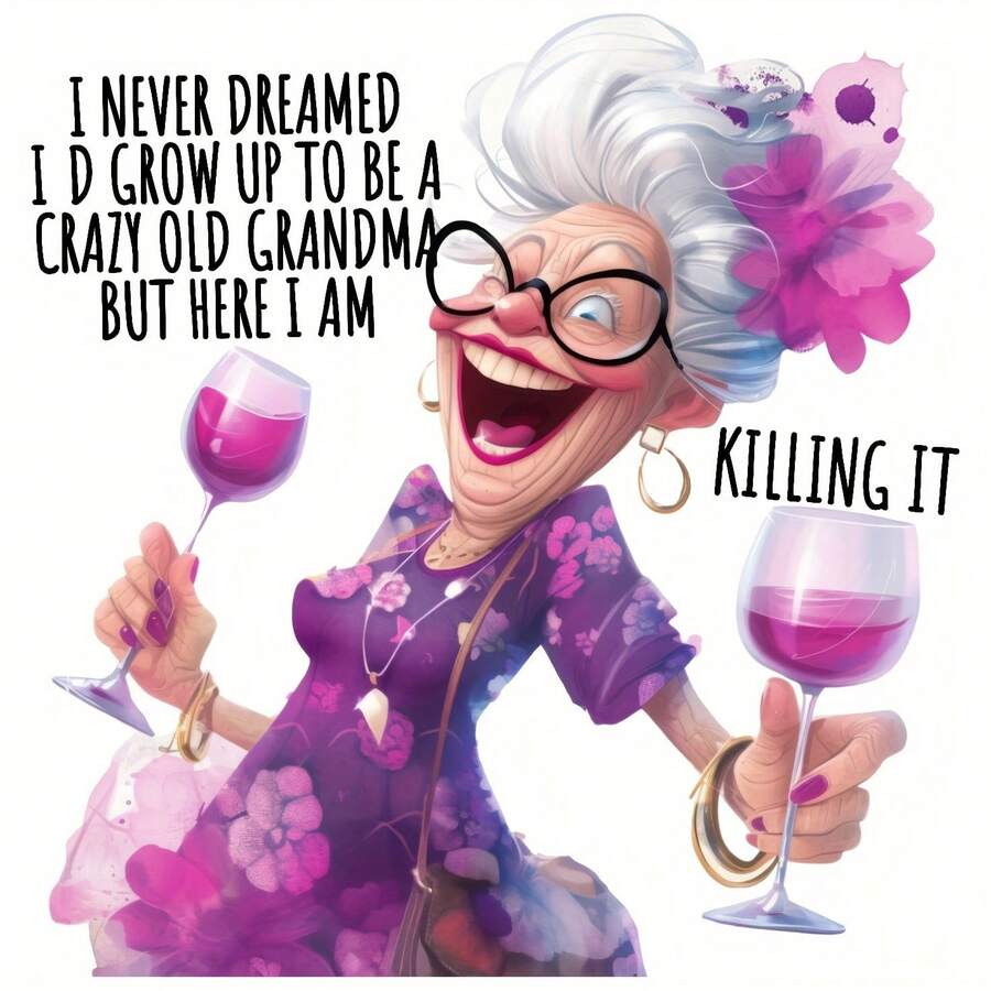 1/2/3 Exaggerated Grandma Heat Transfer Pattern Washable Heat Transfer Decal Suitable For Hoodies, T-Shirts, Pillows, Backpacks, Aprons, Umbrellas, Shoes, Jackets, Etc